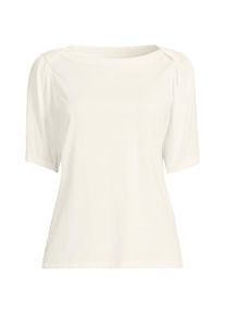 LANDS' END Supima-Shirt mit U-Boot-Ausschnitt f&uuml;r Damen, Damen, size: regular, Elfenbein, Baumwolle, by Lands' End