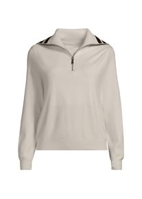 LANDS' END Feinstrick-Pullover mit Rei&szlig;verschluss f&uuml;r Damen in Petite-Gr&ouml;&szlig;e, Damen, size: petite, Elfenbein, by Lands' End
