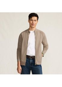 LANDS' END Feinstrick-Bomberjacke f&uuml;r Herren, Herren, size: regular, Elfenbein, Baumwolle/Polyester, by Lands' End