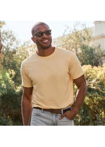 LANDS' END Supima Kurzarm-Shirt mit Rundhalsausschnitt f&uuml;r Herren, Herren, size: regular, Gelb, Baumwolle, by Lands' End