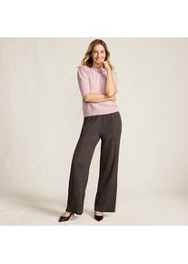LANDS' END Crinkle-Jerseyhose mit weitem Bein f&uuml;r Damen in Petite-Gr&ouml;&szlig;e, Damen, size: petite, Braun, Polyester/Viskose/Polyester-Mischung, by Lands' End