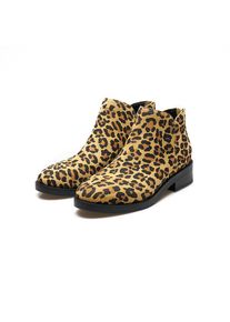 LANDS' END Veloursleder-Stiefeletten mit Leo-Muster f&uuml;r Damen, Damen, size: regular, Sonstige, Rauleder, by Lands' End