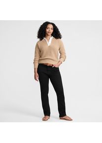 LANDS' END Unifarbene Straight Fit Jeans Mid Waist in Petite-Gr&ouml;&szlig;e, Damen, size: petite, Schwarz, Elasthan/Baumwoll-Mischung/Polyester-Mischung, by Lands' End