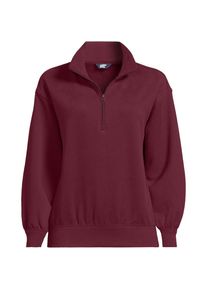 LANDS' END Serious Sweats Pullover mit Rei&szlig;verschluss f&uuml;r Damen in Plus-Gr&ouml;&szlig;e, Damen, size: plus, Rot, Baumwoll-Mischung/Polyester-Mischung, by Lands' End