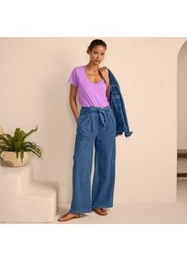 LANDS' END Weite Paperbag-Jeans f&uuml;r Damen, Damen, size: regular, Blau, Lyocell (Viskose)/Baumwoll-Mischung, by Lands' End
