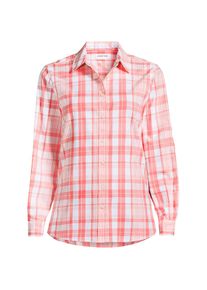 LANDS' END Lange leichte Flanellbluse f&uuml;r Damen in Plus-Gr&ouml;&szlig;e, Damen, size: plus, Pink, by Lands' End