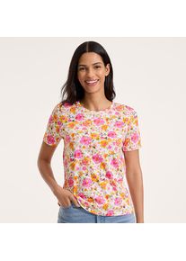 LANDS' END Supima Kurzarm-Shirt mit rundem Ausschnitt f&uuml;r Damen, Damen, size: regular, Wei&szlig;, Baumwolle, by Lands' End