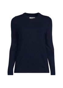 LANDS' END CashTouch Rundhalspullover f&uuml;r Damen in Petite-Gr&ouml;&szlig;e, Damen, size: petite, Blau, Polyacryl, by Lands' End