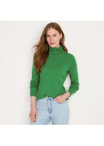 LANDS' END Feinstrick-Rollkragenpullover aus Baumwolle f&uuml;r Damen, Damen, size: regular, Gr&uuml;n, Baumwolle, by Lands' End