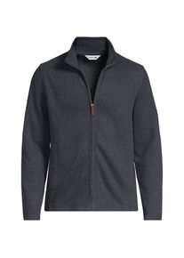 LANDS' END Bedford-Cardigan mit Rei&szlig;verschluss, Herren, size: regular, Schwarz, Baumwoll-Mischung/Polyester-Mischung, by Lands' End