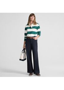 LANDS' END All-Day CoolMax Jeans Mid Waist mit weitem Bein in Petite-Gr&ouml;&szlig;e, Damen, size: petite, Blau, by Lands' End