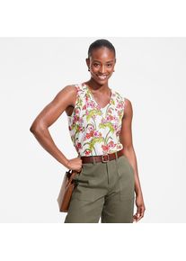 LANDS' END &Auml;rmelloses Soft Flow Top aus Leinenmix f&uuml;r Damen, Damen, size: regular, Elfenbein, Leinen/Baumwolle Modal, by Lands' End