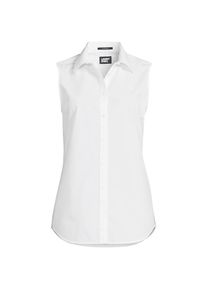 LANDS' END B&uuml;gelleichte &auml;rmellose Hemdbluse f&uuml;r Damen in Plus-Gr&ouml;&szlig;e, Damen, size: plus, Wei&szlig;, Baumwolle, by Lands' End