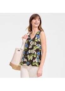 LANDS' END Creaseless Top mit V-Ausschnitt f&uuml;r Damen, Damen, size: regular, Braun, Polyester, by Lands' End
