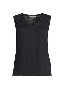 LANDS' END &Auml;rmelloses Soft Flow Top aus Leinenmix f&uuml;r Damen, Damen, size: regular, Schwarz, Leinen/Baumwolle Modal, by Lands' End