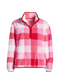 LANDS' END Teddy-Pullover mit Rei&szlig;verschluss Gemustert f&uuml;r Damen in Plus-Gr&ouml;&szlig;e, Damen, size: plus, Pink, Polyester, by Lands' End