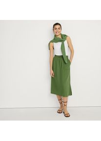 LANDS' END Midirock aus Leinenmix f&uuml;r Damen, Damen, size: regular, Gr&uuml;n, Leinen/Viskose, by Lands' End