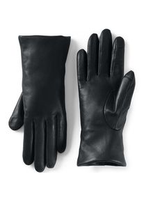 LANDS' END Lederhandschuhe mit Kaschmirfutter, Damen, size: regular, Schwarz, Kaschmir/Leder, by Lands' End