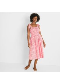 LANDS' END Musselin-Midikleid Gemustert f&uuml;r Damen, Damen, size: regular, Orange, Baumwolle, by Lands' End