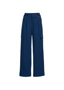LANDS' END Cargo-Bundfaltenhose mit weitem Bein f&uuml;r Damen in Petite-Gr&ouml;&szlig;e, Damen, size: petite, Blau, Elasthan/Viskose/Viskose-Mischung, by Lands' End