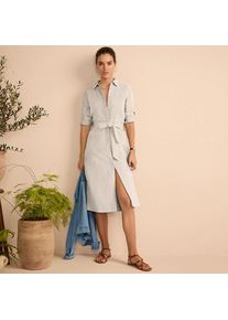 LANDS' END Leinen-Midikleid f&uuml;r Damen, Damen, size: regular, Elfenbein, by Lands' End