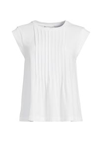LANDS' END Kurz&auml;rmeliges Biesenshirt aus Baumwolle/Modal-Mix f&uuml;r Damen, Damen, size: regular, Wei&szlig;, Baumwolle Modal, by Lands' End