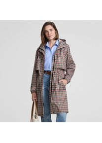 LANDS' END Verstaubarer wasserdichter Squall Kapuzen-Regenmantel Gemustert in Petite-Gr&ouml;&szlig;e, Damen, size: petite, Orange, Polyester, by Lands' End