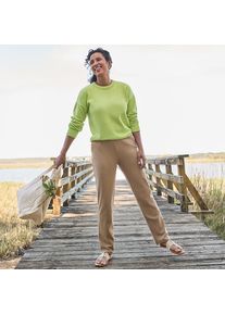 LANDS' END Straight Fit Freizeithose SPORT KNIT f&uuml;r Damen, Damen, size: regular, Beige, Baumwolle, by Lands' End
