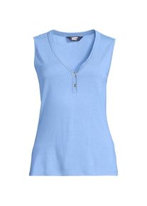 LANDS' END Top aus Leinenmix in Petite-Gr&ouml;&szlig;e f&uuml;r Damen, Damen, size: petite, Blau, Baumwolle/Leinen/Baumwoll-Mischung, by Lands' End