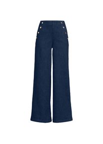 LANDS' END Soft Denim Matrosenjeans mit extraweitem Bein High Waist f&uuml;r Damen, Damen, size: regular, Blau, Elasthan/Polyester-Mischung, by Lands' End