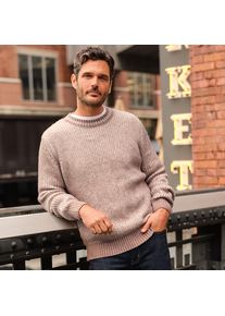 LANDS' END Rippstrick-Pullover f&uuml;r Herren, Herren, size: regular, Beige, Wolle/Polyester/Polyacryl, by Lands' End