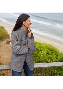 LANDS' END Sherpa-Fleecejacke f&uuml;r Damen, Damen, size: regular, Grau, Polyester, by Lands' End