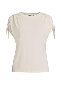 LANDS' END Leinenmix-Shirt mit geraffter Schulter f&uuml;r Damen, Damen, size: regular, Beige, Leinen/Viskose, by Lands' End
