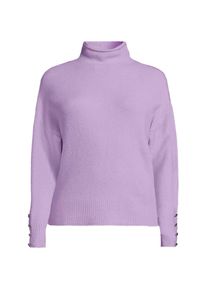 LANDS' END Soft Touch Stehkragenpullover mit &Auml;rmelkn&ouml;pfen f&uuml;r Damen, Damen, size: regular, Lila, Polyacryl/Woll-Mischung/Nylon-Mischung, by Lands' End