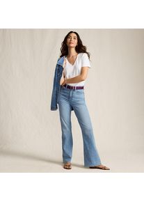 LANDS' END Soft Denim Schlagjeans High Waist, Damen, size: regular, Blau, Elasthan/Baumwoll-Mischung, by Lands' End