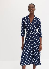 bonprix Hemdblusenkleid mit Bindeband (2-tlg.Set), blau, Gr.36/38 (S), zeitloses Hemdblusenkleid mit integriertem Bindeband