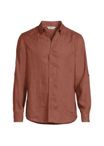 LANDS' END Hemd aus reinem Leinen mit Roll&auml;rmeln f&uuml;r Herren, Herren, size: regular, Braun, Leinen, by Lands' End