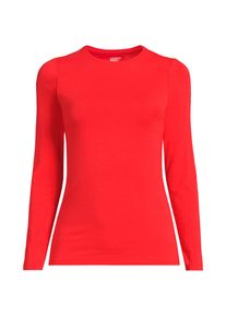 LANDS' END Shirt aus Baumwolle/Modal-Mix mit Rundausschnitt f&uuml;r Damen, Damen, size: regular, Rot, Elasthan/Baumwolle Modal, by Lands' End