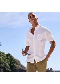 LANDS' END Seersucker-Kurzarmhemd f&uuml;r Herren, Classic Fit, Tall, Herren, size: tall, Wei&szlig;, Baumwolle, by Lands' End