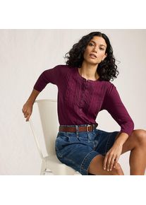 LANDS' END Shirt aus Baumwolle/Modalmix mit 3/4-&Auml;rmeln, Damen, size: regular, Lila, Baumwolle Modal, by Lands' End