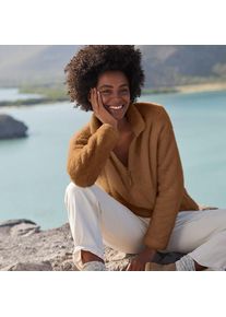 LANDS' END Pl&uuml;schfleece-Pullover mit Rei&szlig;verschluss f&uuml;r Damen in Petite-Gr&ouml;&szlig;e, Damen, size: petite, Beige, Polyester, by Lands' End