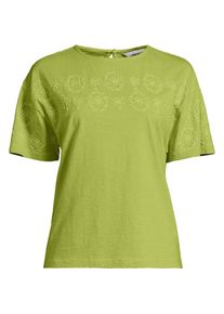 LANDS' END Flammgarn-Shirt mit Stickereien f&uuml;r Damen, Damen, size: regular, Gr&uuml;n, Baumwolle, by Lands' End