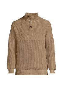 LANDS' END Strukturierter Troyer-Pullover Drifter f&uuml;r Herren, Herren, size: regular, Braun, Baumwolle, by Lands' End