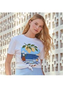 LANDS' END Grafik-Shirt f&uuml;r Damen, Damen, size: regular, Gelb, Baumwolle, by Lands' End