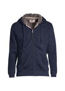 LANDS' END Sweat-Kapuzenjacke mit Teddyfleece-Innenseite f&uuml;r Herren, Herren, size: regular, Blau, Elasthan/Baumwoll-Mischung, by Lands' End