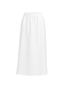 LANDS' END Premium Reinleinen-Midirock mit Elastikbund f&uuml;r Damen in Plus-Gr&ouml;&szlig;e, Damen, size: plus, Wei&szlig;, Leinen, by Lands' End