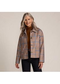 LANDS' END Hemdjacke Wool Touch Gemustert f&uuml;r Damen in Petite-Gr&ouml;&szlig;e, Damen, size: petite, Elfenbein, Polyester, by Lands' End