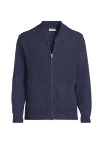 LANDS' END Wool Touch Cardigan mit Rei&szlig;verschluss f&uuml;r Herren, Herren, size: regular, Blau, Wolle/Polyester/Nylon, by Lands' End