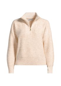 LANDS' END Flauschiger Troyer-Pullover f&uuml;r Damen in Petite-Gr&ouml;&szlig;e, Damen, size: petite, Elfenbein, Elasthan/Polyester-Mischung/Nylon-Mischung, by Lands' End