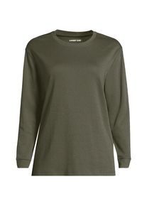 LANDS' END Lang&auml;rmeliges Supima Rundhalsshirt aus Interlock-Baumwolle in Plus-Gr&ouml;&szlig;e, Damen, size: plus, Gr&uuml;n, Baumwolle/Elasthan, by Lands' End
